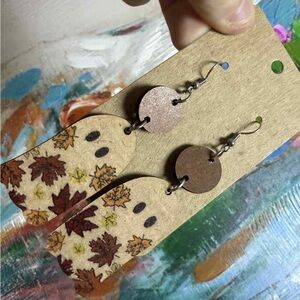 Autumn Leaf Ghost Dangle Earrings